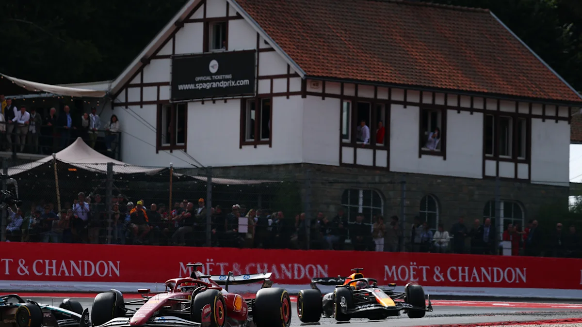 Ferrari Formula 1 car on track at Circuit de Spa-Francorchamps