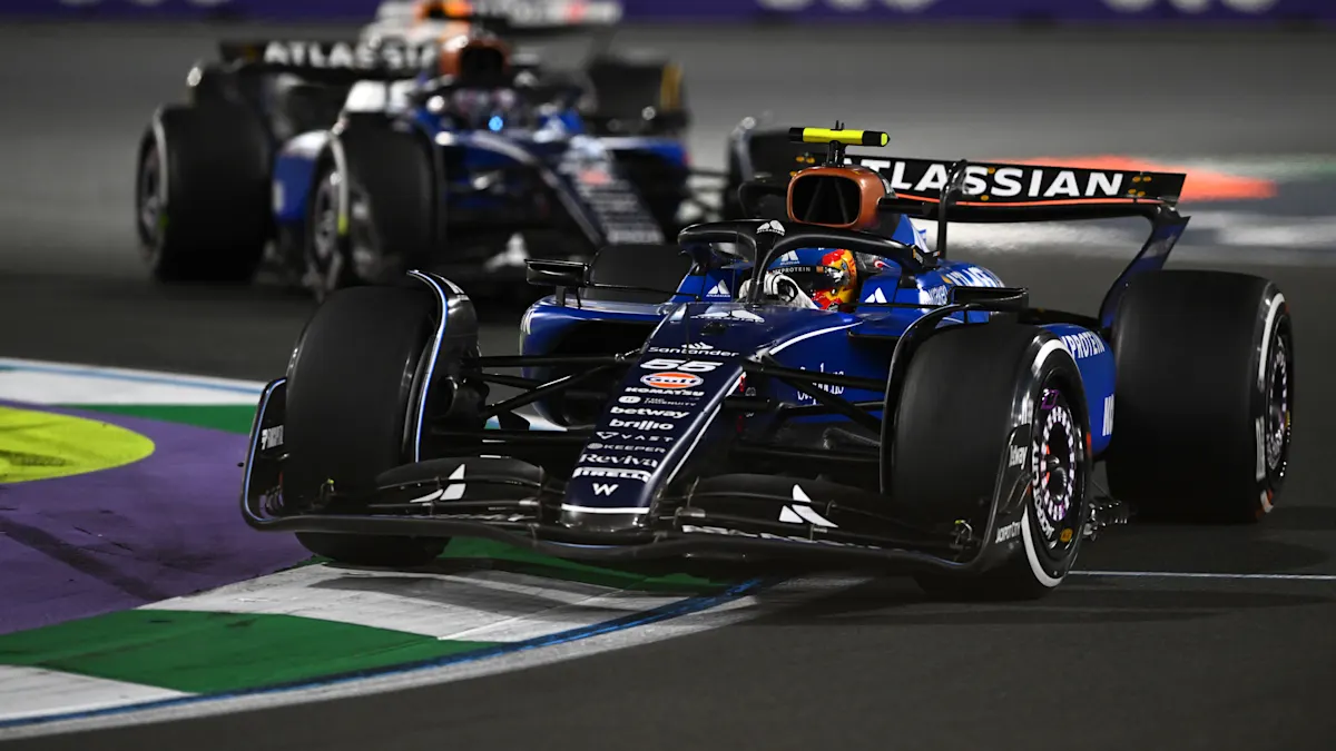 Williams Formula 1 car on track at Jeddah Corniche Circuit