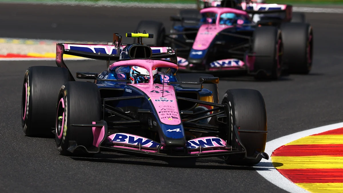 Alpine Formula 1 car on track at Circuit de Spa-Francorchamps
