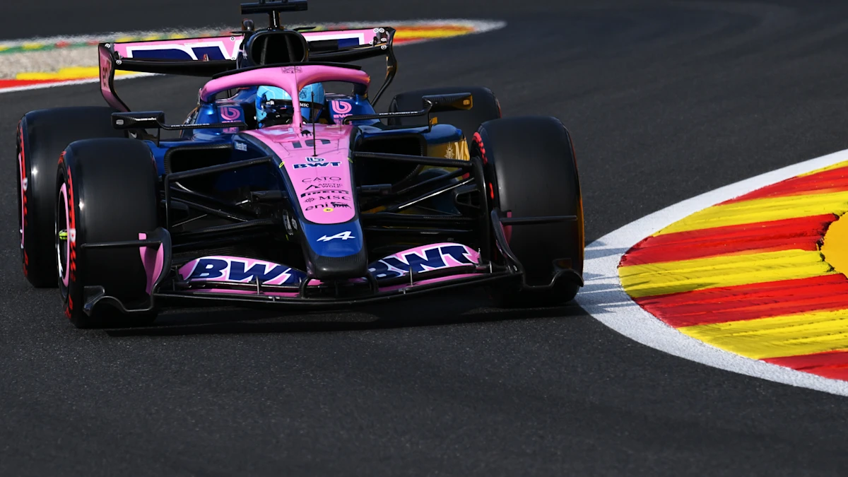 Alpine Formula 1 car on track at Circuit de Spa-Francorchamps