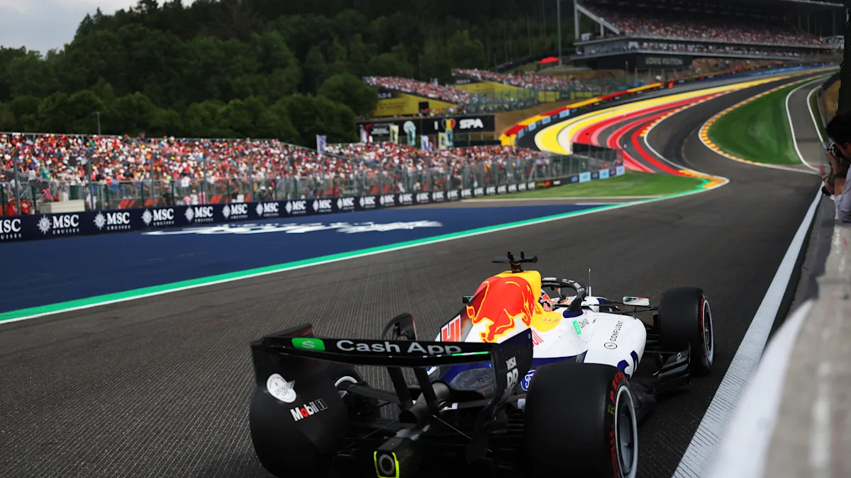 VCARB Formula 1 car on track at Circuit de Spa-Francorchamps