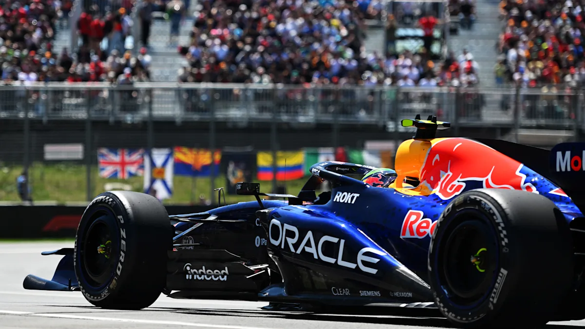 Red Bull Formula 1 car on track at Circuit Gilles Villeneuve