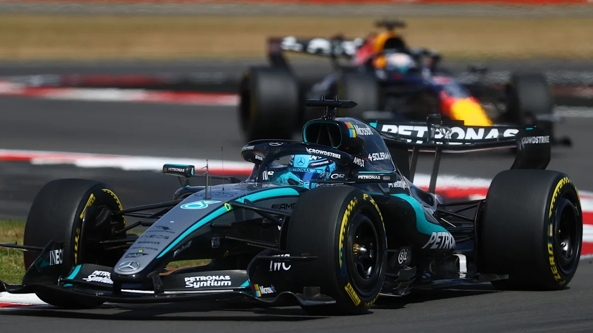 Mercedes Formula 1 car on track at Silverstone Circuit