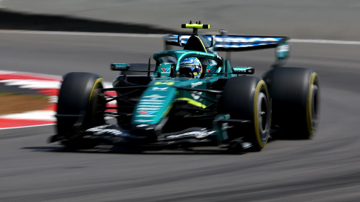Aston Martin Formula 1 car on track at Silverstone Circuit
