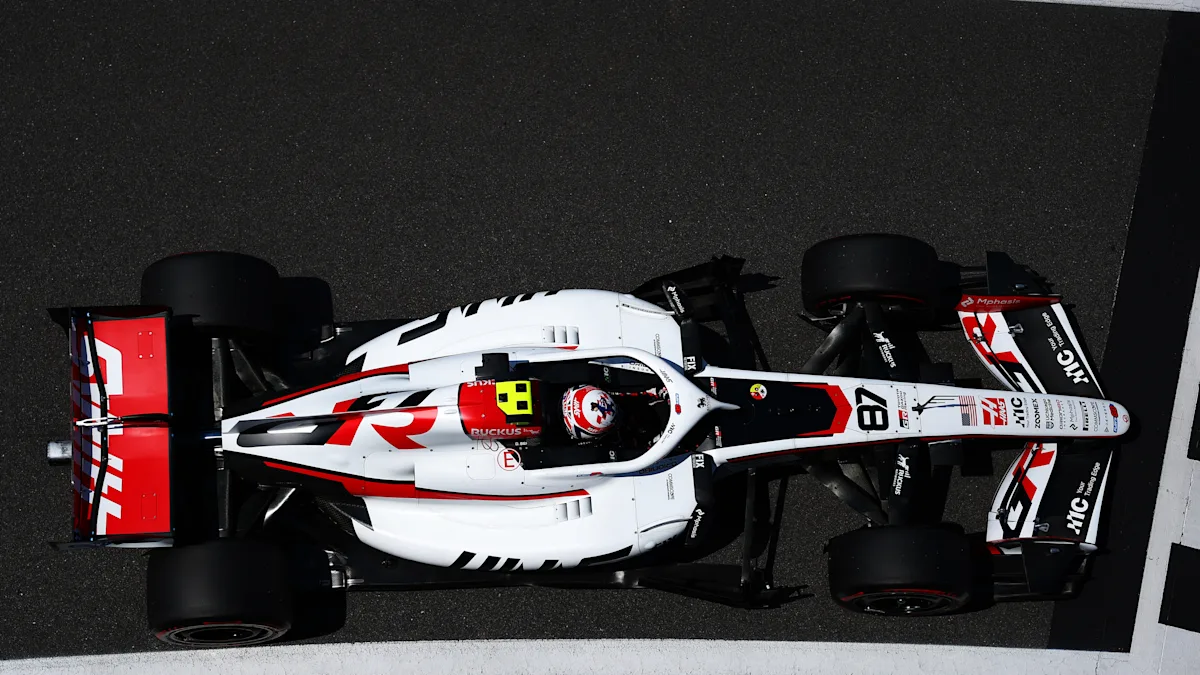 Haas Formula 1 car on track at Silverstone Circuit