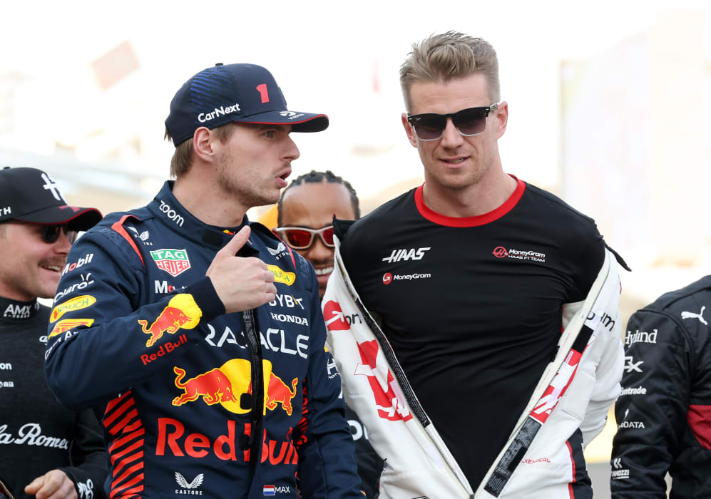 BAHRAIN, BAHRAIN - MARCH 05: Max Verstappen of the Netherlands and Oracle Red Bull Racing talks