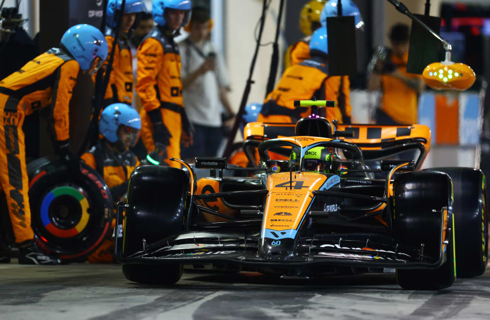 BAHRAIN, BAHRAIN - MARCH 05: Lando Norris of Great Britain driving the (4) McLaren MCL60 Mercedes
