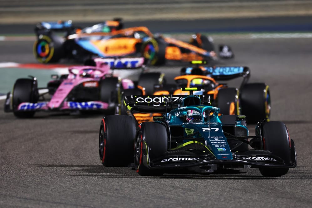 BAHRAIN, BAHRAIN - MARCH 20: Nico Hulkenberg of Germany driving the (27) Aston Martin AMR22