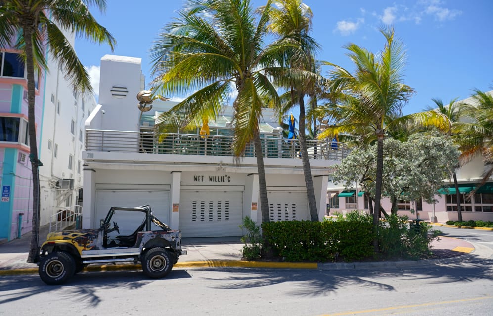 MIAMI BEACH, FL - APRIL 28:  General view of an empty Wet Willies in South Beach during the