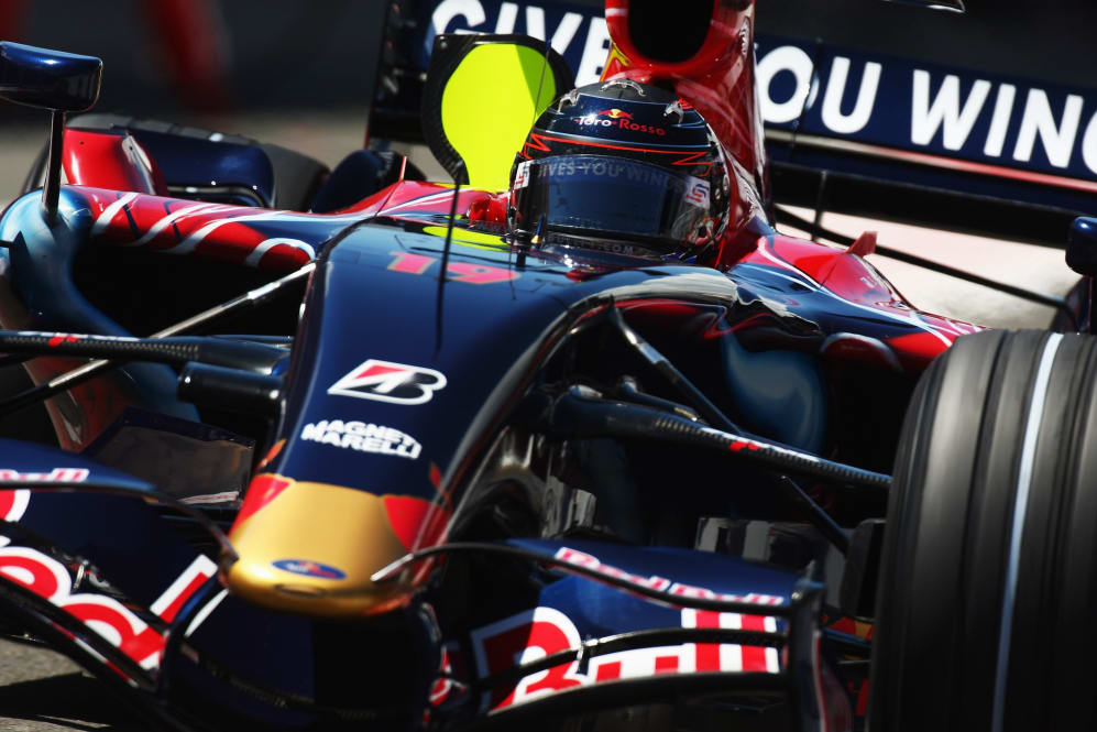 NORTHAMPTON, UNITED KINGDOM - JULY 07:  Scott Speed of United States and Scuderia Toro Rosso drives