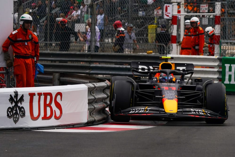 Sergio Perez of Mexico driving the (11) Oracle Red Bull Racing RB18 Red Bull RBPTH001 during the