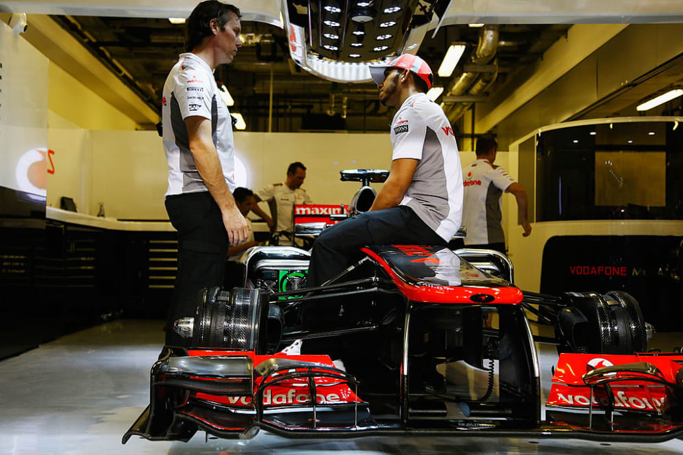 ABU DHABI, UNITED ARAB EMIRATES - NOVEMBER 01:  Lewis Hamilton of Great Britain and McLaren is seen