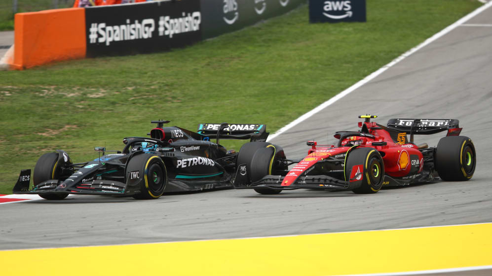 BARCELONA, SPAIN - JUNE 04: George Russell of Great Britain driving the (63) Mercedes AMG Petronas