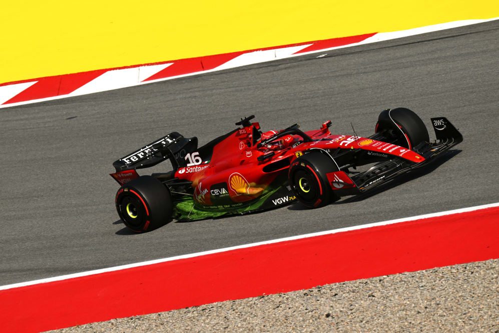 BARCELONA, SPAIN - JUNE 02: Charles Leclerc of Monaco driving the (16) Ferrari SF-23 on track