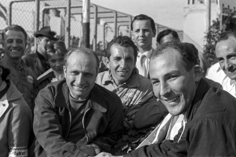 Juan Manuel Fangio, Stirling Moss, Grand Prix of Germany, Nurburgring, 05 August 1956. Juan Manuel