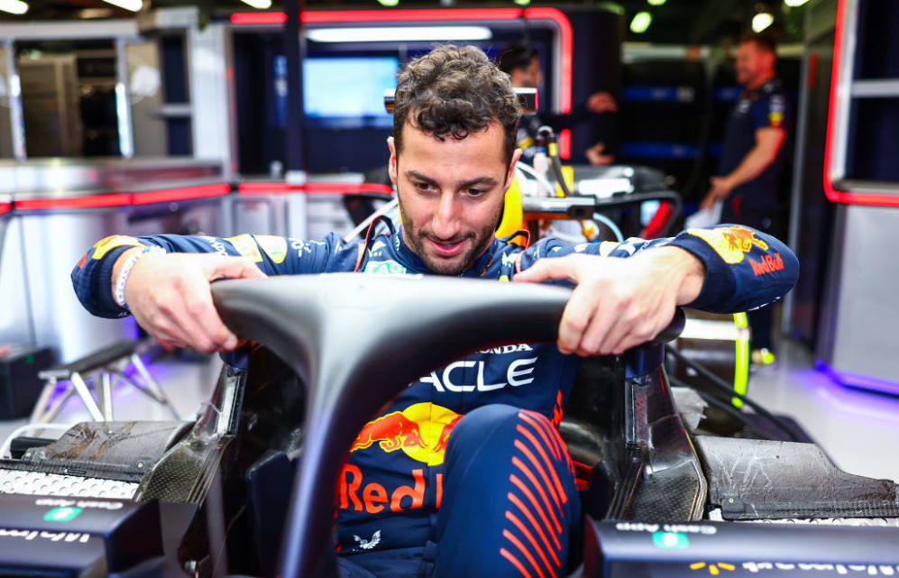 MELBOURNE, AUSTRALIA - MARCH 30: Daniel Ricciardo of Australia and Oracle Red Bull Racing has a