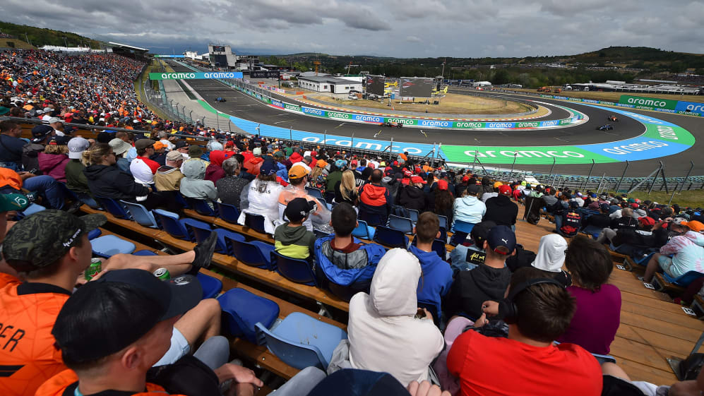HUNGARORING, BUDAPEST, HUNGARY - 2019/08/04: Fans on the grandstands  during  the F1 Grand Prix of