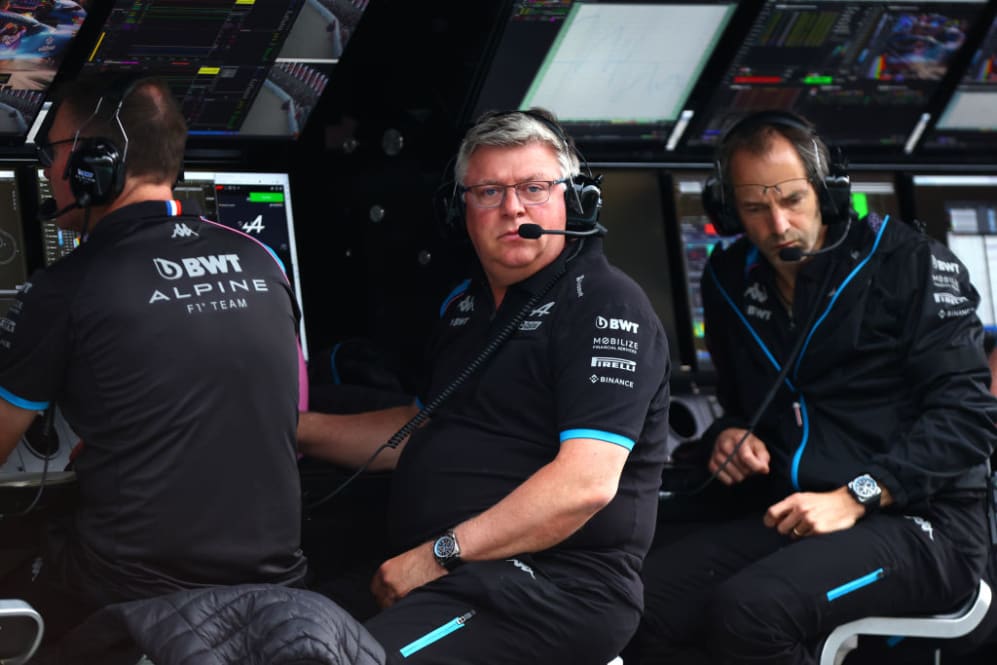 BARCELONA, SPAIN - JUNE 03: Otmar Szafnauer, Team Principal of Alpine F1 looks on from the pitwall