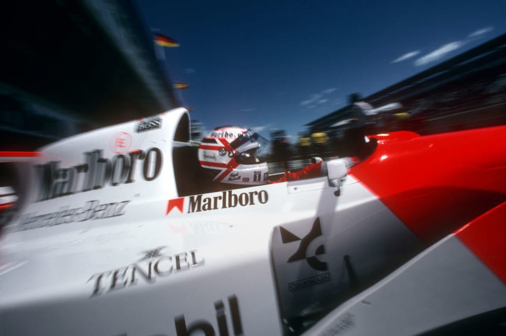 Nigel Mansell, McLaren-Mercedes MP4/10B, Grand Prix of Spain, Circuit de Barcelona-Catalunya, 14