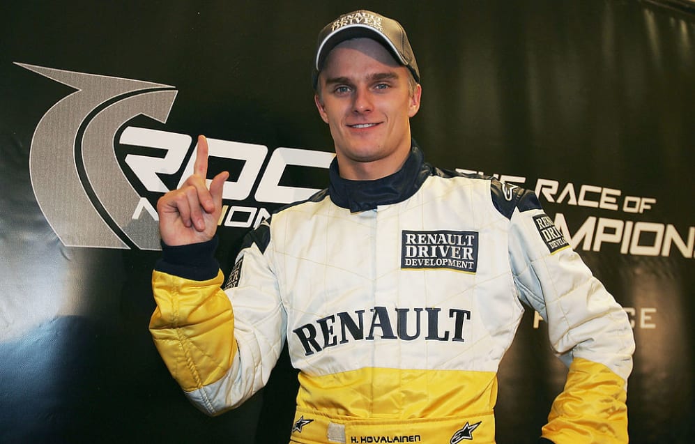 PARIS, FRANCE - DECEMBER 4:  Heikki Kovalainen of Finland celebrates winning the Race of Champions