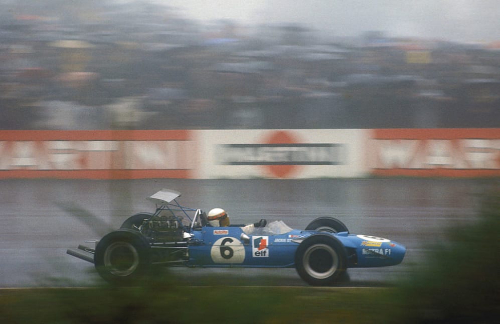 Jackie Stewart of Great Britain drives the #6 Matra International Matra MS80 Ford Cosworth DFV in