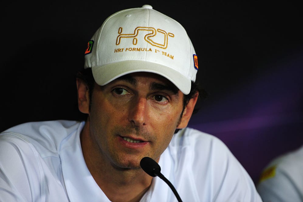 HRT F1 Team's Spanish driver Pedro Martinez de la Rosa speaks during a press conference at the