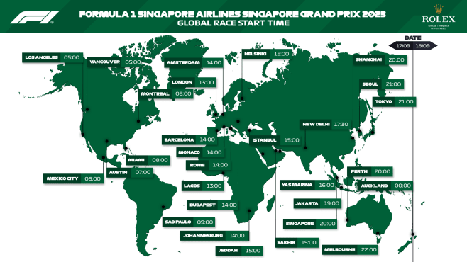 Formula 1 Singapore Grand Prix date, Time, TV channel and Schedule