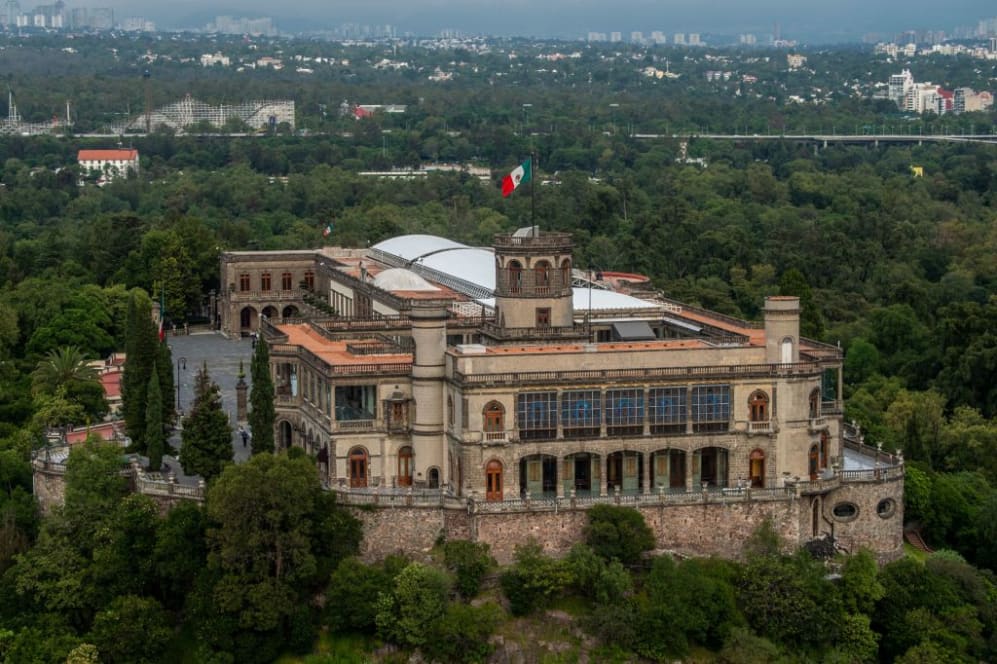 Aerial view of the Castillo de Chapultepec (Chapultepec Castle), one of Mexico's most emblematic