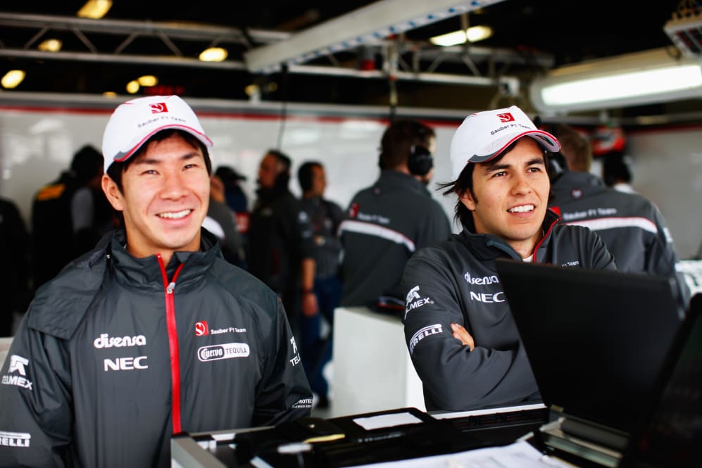 MELBOURNE, AUSTRALIA - MARCH 25: Kamui Kobayashi of Japan and Sauber F1 and team mate Sergio Perez