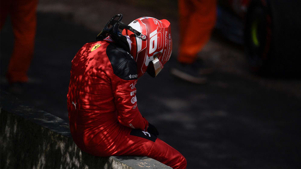 Leclerc crashes out before the start in Brazil