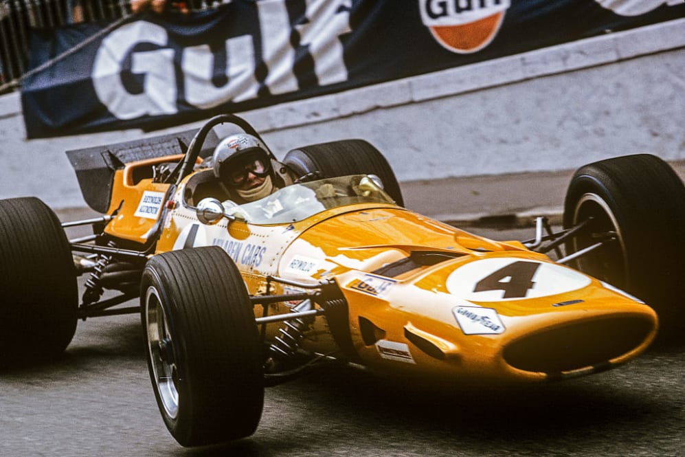 Bruce McLaren, McLaren-Ford M7C, Gran Premio de Mónaco, Circuito de Mónaco, 18 de mayo de 1969. (Foto de