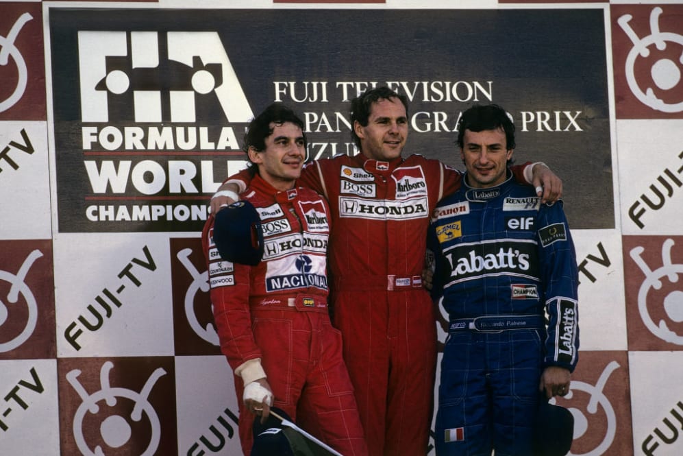 Gerhard Berger, Ayrton Senna, Ricardo Patrese, Gran Premio de Japón, Circuito de Suzuka, 20 de octubre