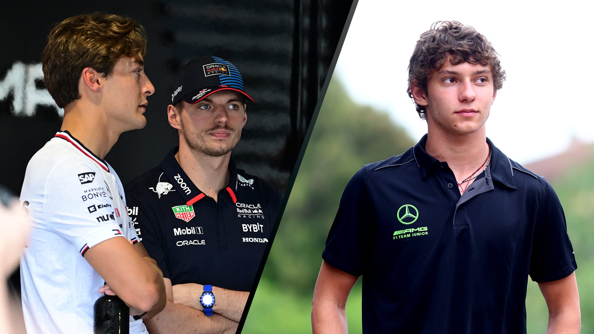 Verstappen offers advice to Mercedes junior Antonelli while Russell assesses his prospects as a possible future team mate