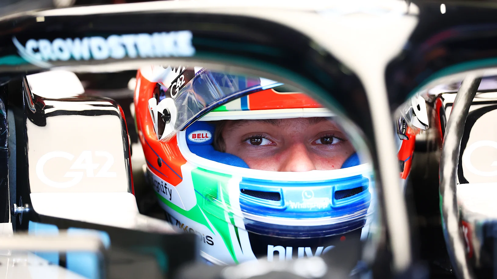 MONZA, ITALY - AUGUST 30: Andrea Kimi Antonelli of Italy driving the (12) Mercedes AMG Petronas F1