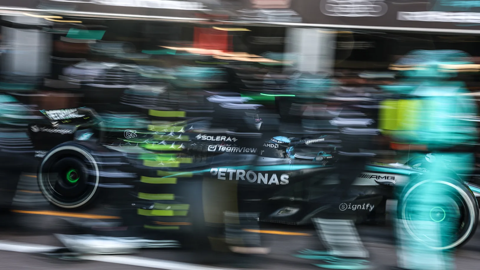 MONTE-CARLO, MONACO - MAY 25: George Russell of Great Britain driving the (63) Mercedes AMG