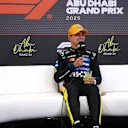 A beaming Norris then got stuck into media duties, beginning with the post-race press conference