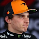 BUDAPEST, HUNGARY - AUGUST 02: Second placed qualifier Oscar Piastri of Australia and McLaren is interviewed during qualifying ahead of the F1 Grand Prix of Hungary at Hungaroring on August 02, 2025 in Budapest, Hungary. (Photo by Joe Portlock/Getty Images)
