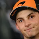 LUSAIL CITY, QATAR - NOVEMBER 30: Second placed Oscar Piastri of Australia and McLaren is interviewed during the F1 Grand Prix of Qatar at Lusail International Circuit on November 30, 2025 in Lusail City, Qatar. (Photo by Clive Mason/Getty Images)