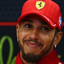 LUSAIL CITY, QATAR - NOVEMBER 27: Lewis Hamilton of Great Britain and Scuderia Ferrari looks on in the Drivers Press Conference during previews ahead of the F1 Grand Prix of Qatar at Lusail International Circuit on November 27, 2025 in Lusail City, Qatar. (Photo by Clive Rose/Getty Images)