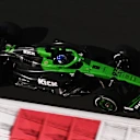 The Kick Sauber puts some laps in of the Yas Marina Circuit, with Paul Aron in the cockpit