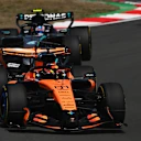 SHANGHAI, CHINA - MARCH 14: Oscar Piastri of Australia driving the (81) McLaren MCL40 Mercedes leads Andrea Kimi Antonelli of Italy driving the (12) Mercedes AMG Petronas F1 Team W17 on track during the Sprint ahead of the F1 Grand Prix of China at Shanghai International Circuit on March 14, 2026 in Shanghai, China. (Photo by Rudy Carezzevoli/Getty Images)