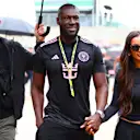 Rapper Stormzy and TV presenter Maya Jama were all smiles in the paddock