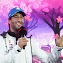 RB's Australian driver Daniel Ricciardo speaks during a talk session as part of the 2024 FIA