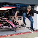 Tony Hawk couldn't help pulling some tricks outside the Alpine garage