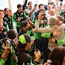 The celebrations continued long after Hulkenberg's podium was confirmed