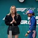 Lindsey Vonn was on hand to help with the podium presentations following Saturday's F1 ACADEMY race