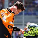 SPIELBERG, AUSTRIA - JUNE 29: Third placed Lando Norris of Great Britain and McLaren looks on in parc ferme during the Sprint ahead of the F1 Grand Prix of Austria at Red Bull Ring on June 29, 2024 in Spielberg, Austria. (Photo by Bryn Lennon - Formula 1/Formula 1 via Getty Images)