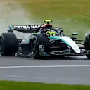 NORTHAMPTON, ENGLAND - JULY 06: Lewis Hamilton of Great Britain driving the (44) Mercedes AMG Petronas F1 Team W15 on track  during final practice ahead of the F1 Grand Prix of Great Britain at Silverstone Circuit on July 06, 2024 in Northampton, England. (Photo by Bryn Lennon - Formula 1/Formula 1 via Getty Images)