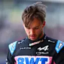 NORTHAMPTON, ENGLAND - JULY 06: 20th placed qualifier Pierre Gasly of France and Alpine F1 walks in the Pitlane during qualifying ahead of the F1 Grand Prix of Great Britain at Silverstone Circuit on July 06, 2024 in Northampton, England. (Photo by Bryn Lennon - Formula 1/Formula 1 via Getty Images)