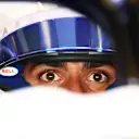 Sporting a plain white helmet, Sainz was fully focused for a busy day of testing